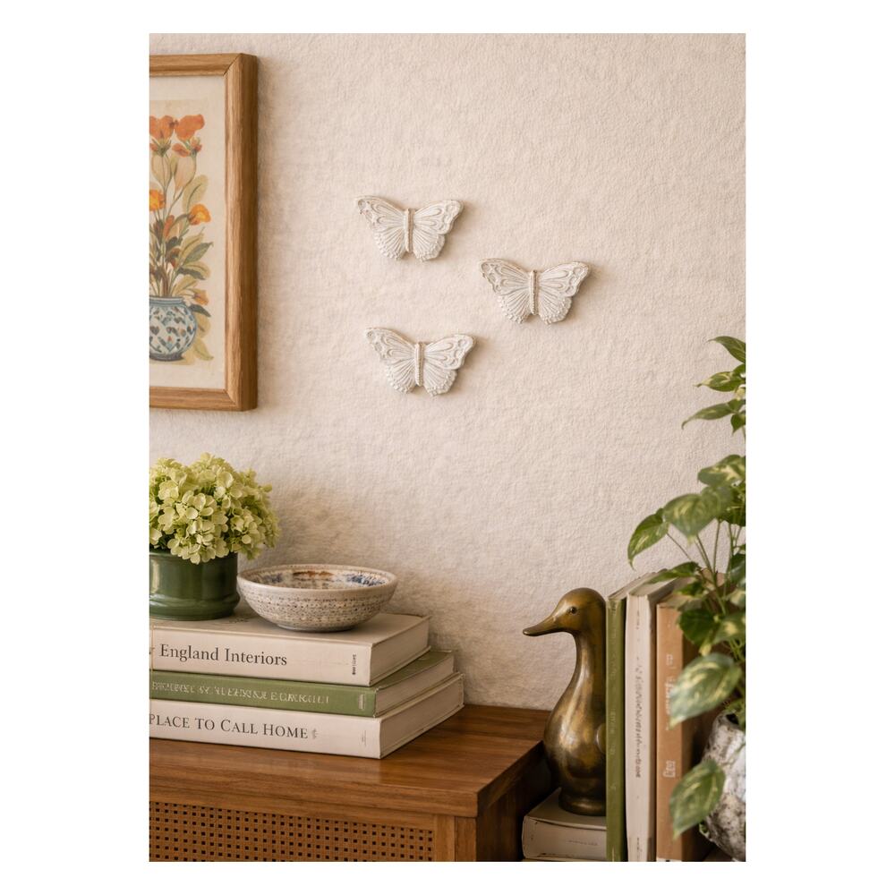 Vintage 1983 Miller Studio Set of 3 Chalkware Moths Butterflies 🦋